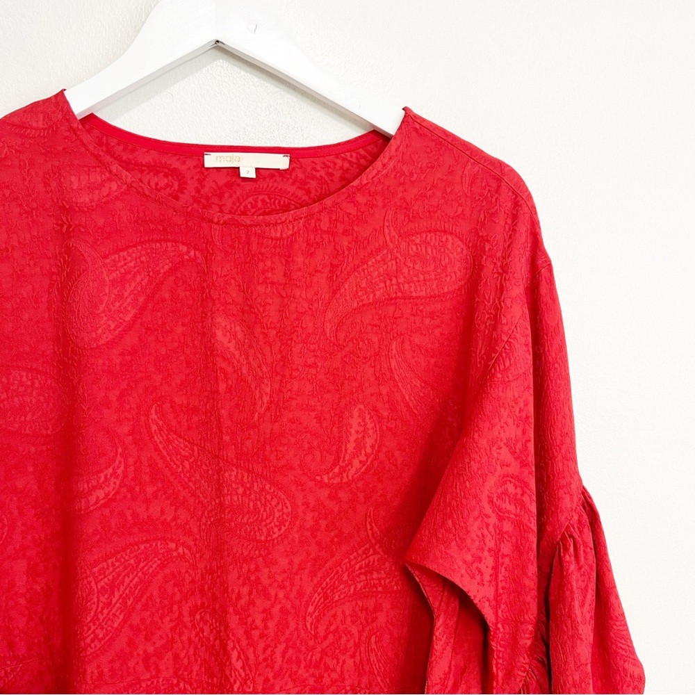Maje Red Ruffled Mini Dress - Picture 6 of 13
